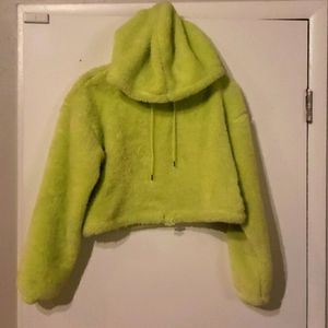 Cropped Fuzzy Hoodie